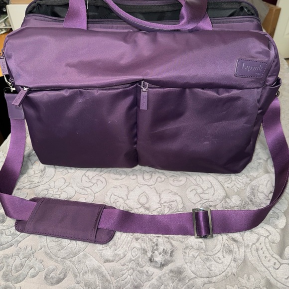Lipault women’s unisex carry on weekender travel Purple Messenger Bag